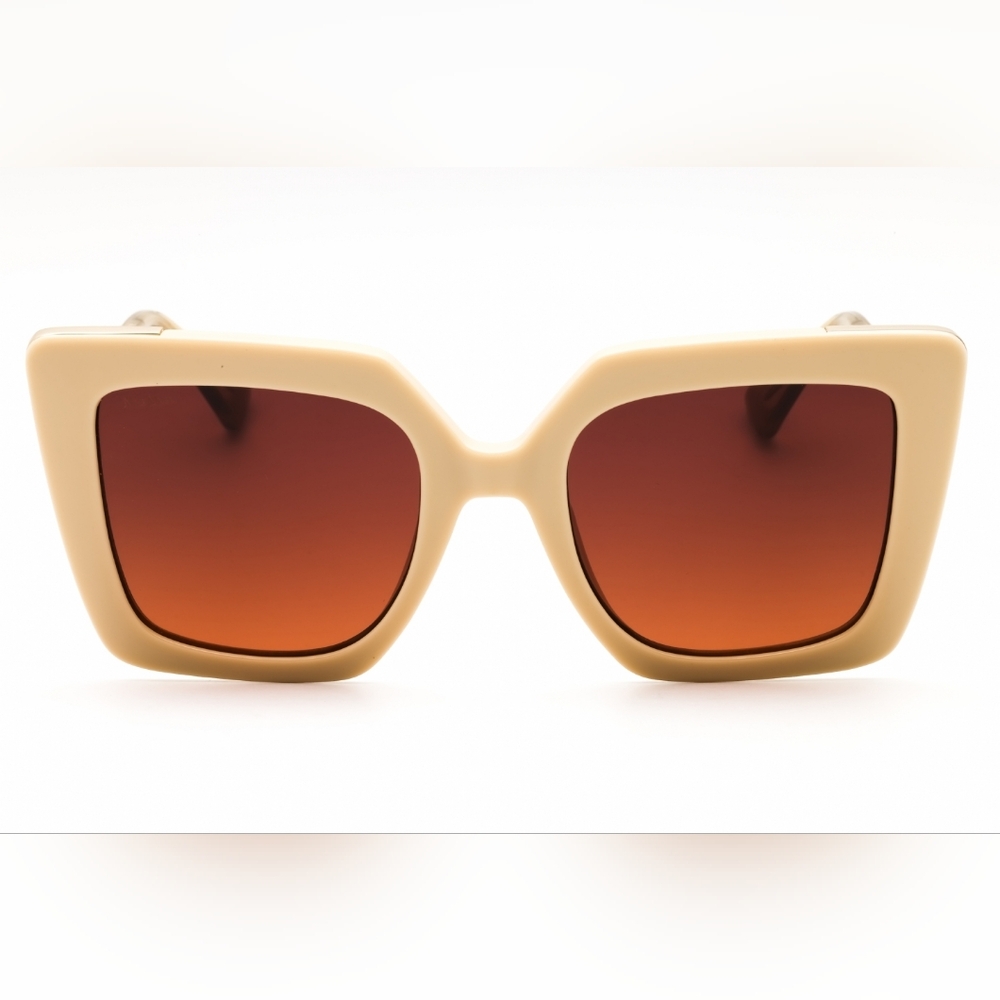 Max Mara MM0051 Woman's Sunglasses, Ivory / Gradient Brown - Picture 6 of 8